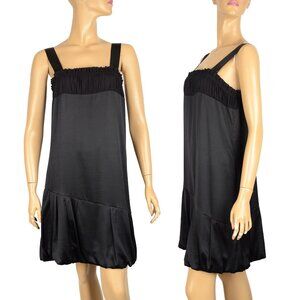 ANNA MOLINARI DRESS BLACK SILK GORGEOUS FLIRTY LBD sz IT 44 / US 8